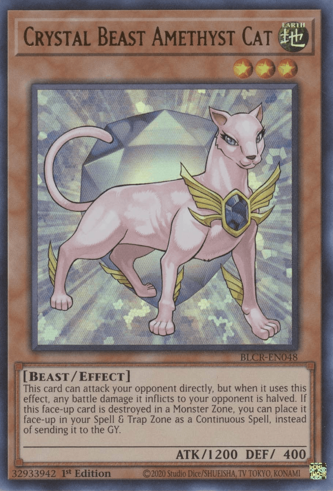 Crystal Beast Amethyst Cat [BLCR-EN048] Ultra Rare - Josh's Cards