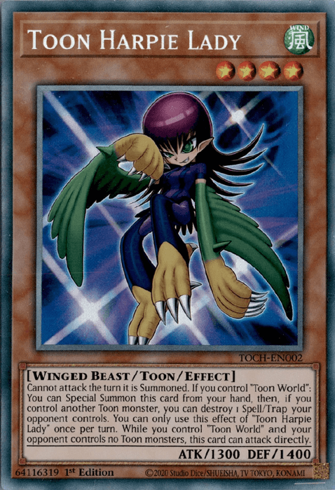 Toon Harpie Lady [TOCH-EN002] Collector's Rare - Josh's Cards