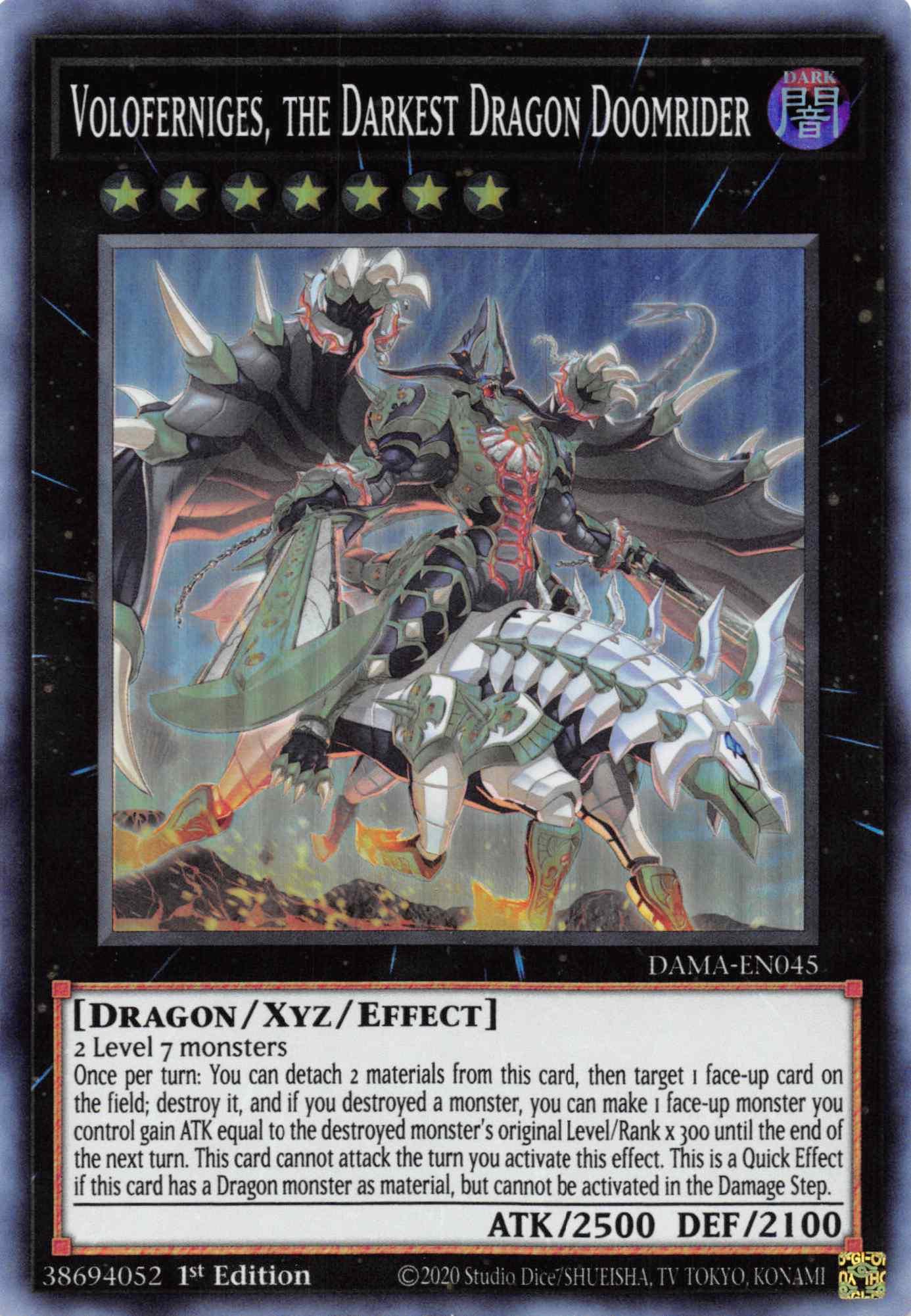 Voloferniges, the Darkest Dragon Doomrider [DAMA-EN045] Super Rare - Josh's Cards