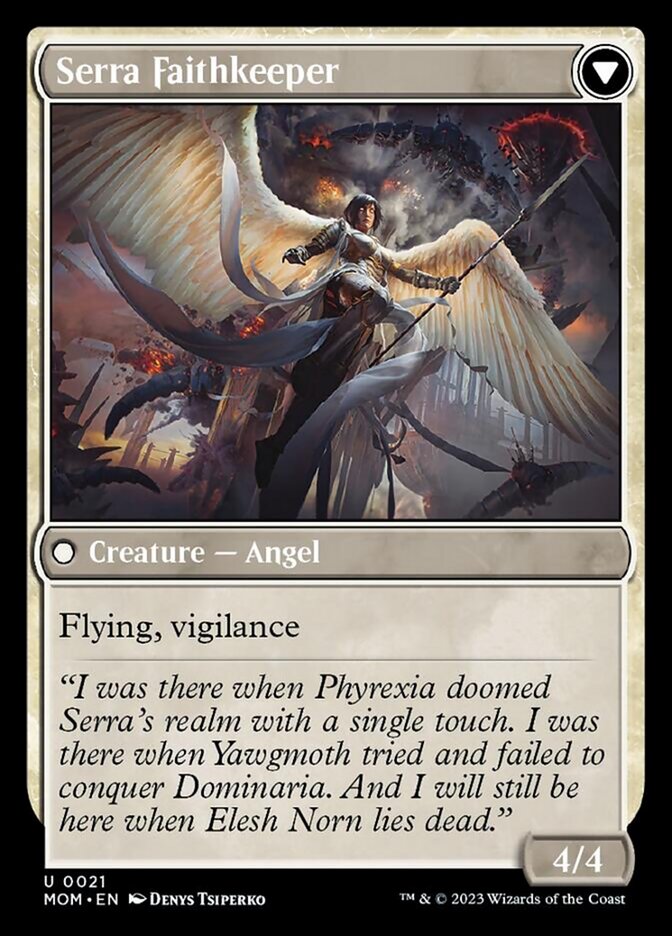Invasion of Dominaria // Serra Faithkeeper (MOM-021) - March of the Machine Foil