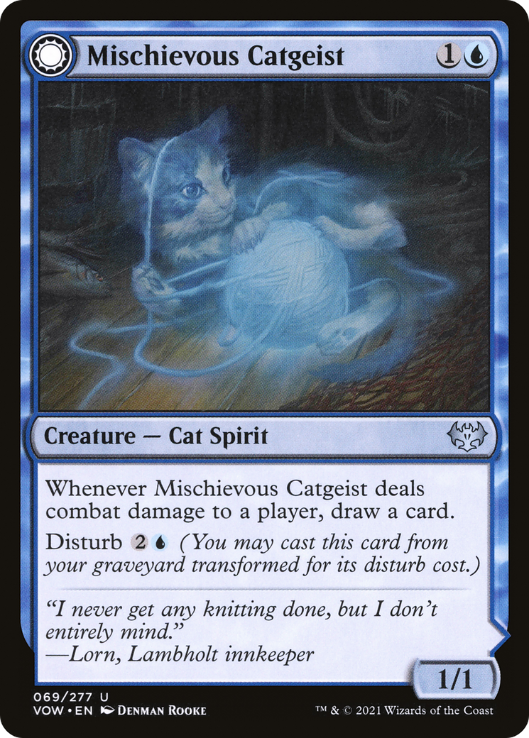 Mischievous Catgeist // Catlike Curiosity (VOW-069) - Innistrad: Crimson Vow: (Double Faced Transform)