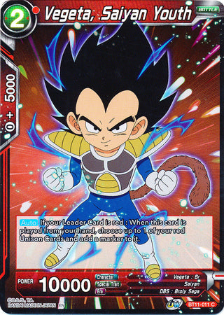 Vegeta, Saiyan Youth (BT11-011) [Vermilion Bloodline 2nd Edition] Parallel Foil