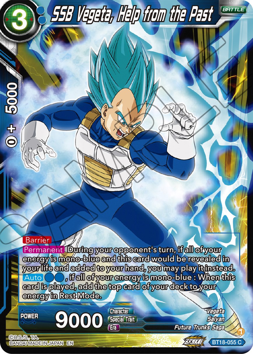 SSB Vegeta, Help from the Past (BT18-055) [Dawn of the Z-Legends] Parallel Foil
