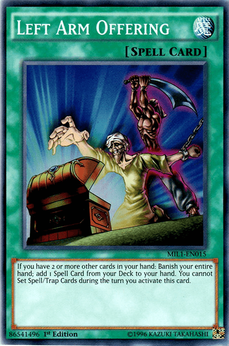 Left Arm Offering [MIL1-EN015] Super Rare - Josh's Cards