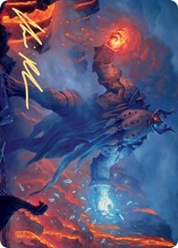 Aegar, the Freezing Flame (Gold-Stamped Signature) [Kaldheim Art Series] Foil