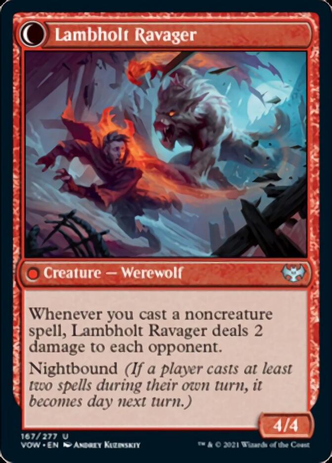 Lambholt Raconteur // Lambholt Ravager (VOW-167) - Innistrad: Crimson Vow: (Double Faced Transform) Foil