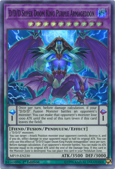 D/D/D Super Doom King Purple Armageddon [MP19-EN230] Super Rare - Josh's Cards