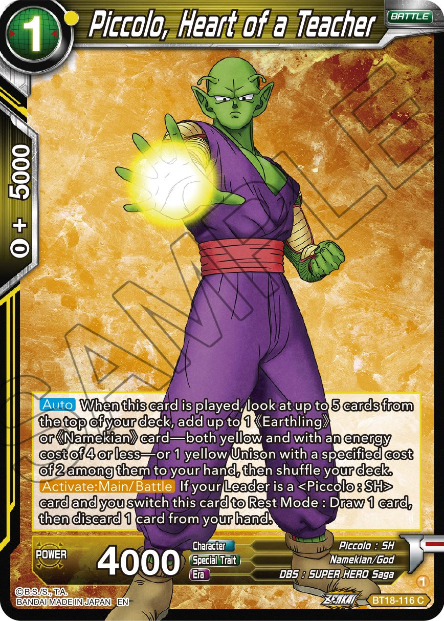 Piccolo, Heart of a Teacher (BT18-116) [Dawn of the Z-Legends] Parallel Foil