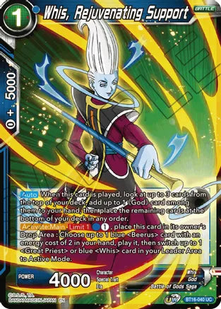 Whis, Rejuvenating Support (BT16-040) [Realm of the Gods] Parallel Foil