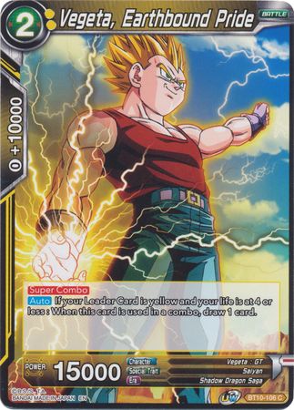 Vegeta, Earthbound Pride (BT10-106) [Rise of the Unison Warrior] Parallel Foil