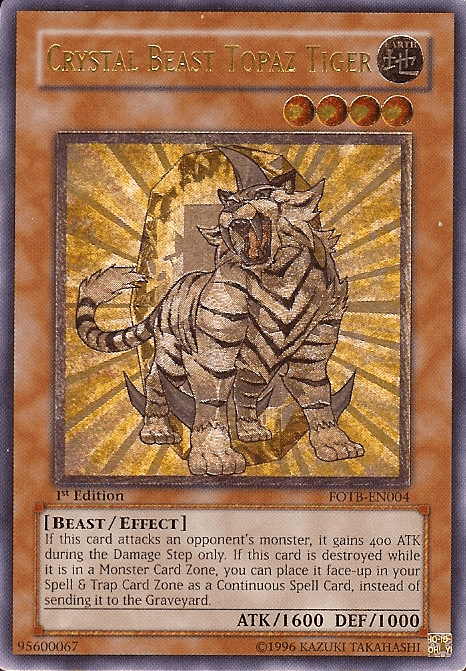 Crystal Beast Topaz Tiger [FOTB-EN004] Ultimate Rare - Josh's Cards