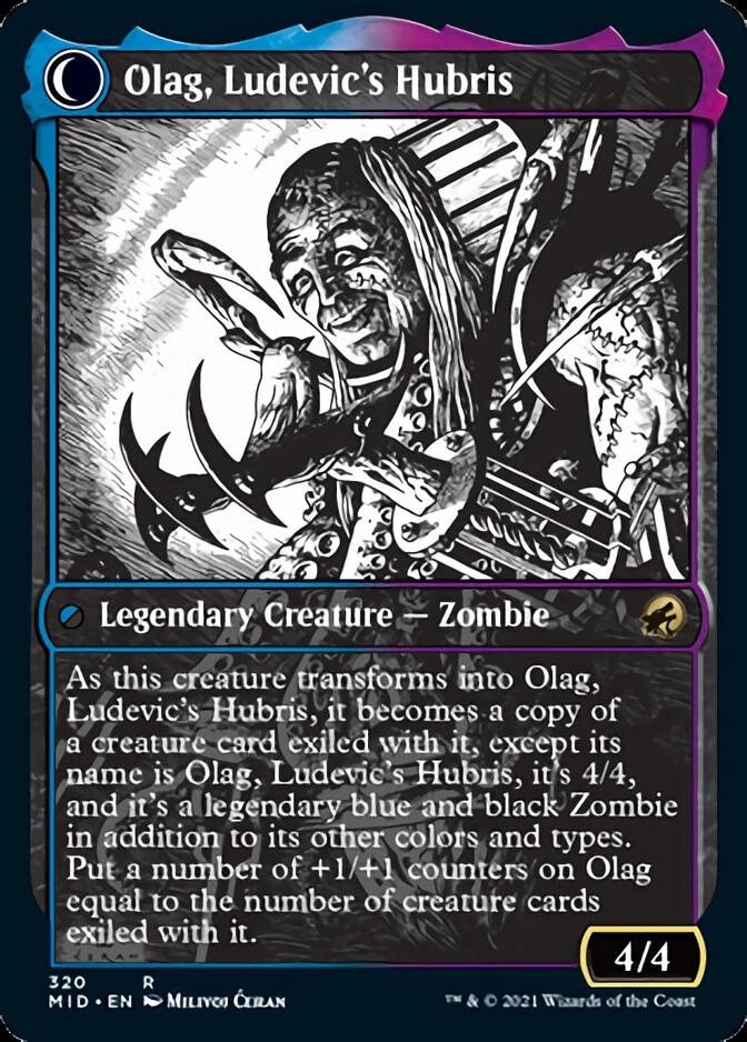 Ludevic, Necrogenius // Olag, Ludevic's Hubris (MID-320) - Innistrad: Midnight Hunt: (Showcase, Double Faced Transform) Foil