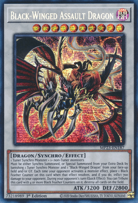Black-Winged Assault Dragon [MP23-EN187] Prismatic Secret Rare - Josh's Cards