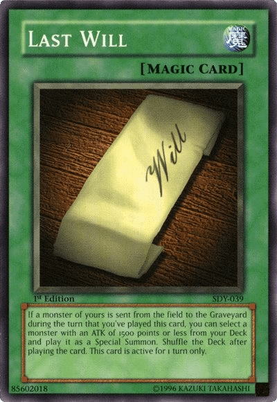 Last Will [SDY-039] Common - Josh's Cards