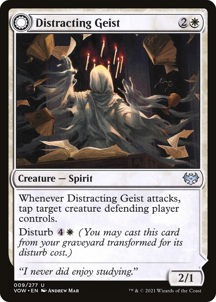 Distracting Geist // Clever Distraction (VOW-009) - Innistrad: Crimson Vow: (Double Faced Transform) Foil