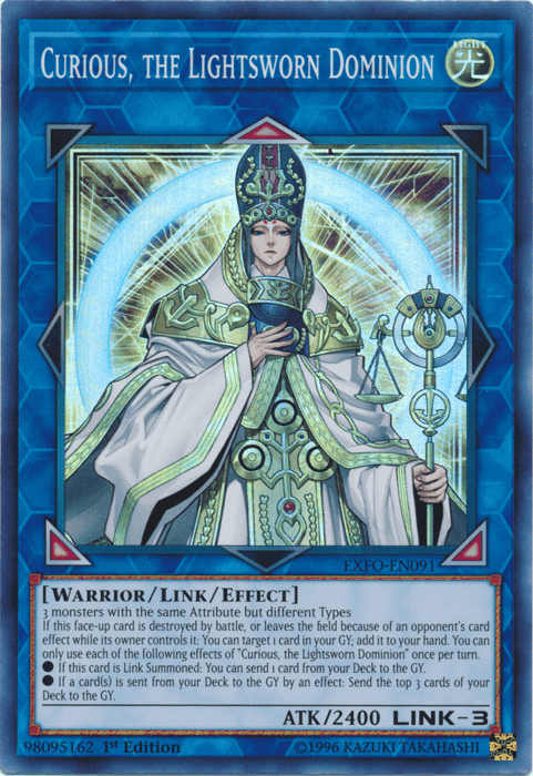 Curious, the Lightsworn Dominion [EXFO-EN091] Super Rare - Josh's Cards