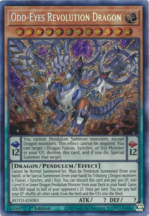 Odd-Eyes Revolution Dragon [ROTD-EN083] Secret Rare - Josh's Cards