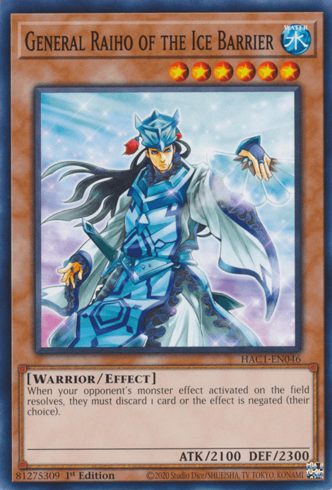 General Raiho of the Ice Barrier [HAC1-EN046] Common - Josh's Cards