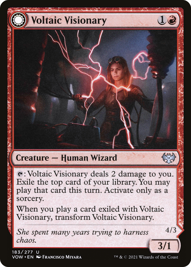 Voltaic Visionary // Volt-Charged Berserker (VOW-183) - Innistrad: Crimson Vow: (Double Faced Transform) Foil