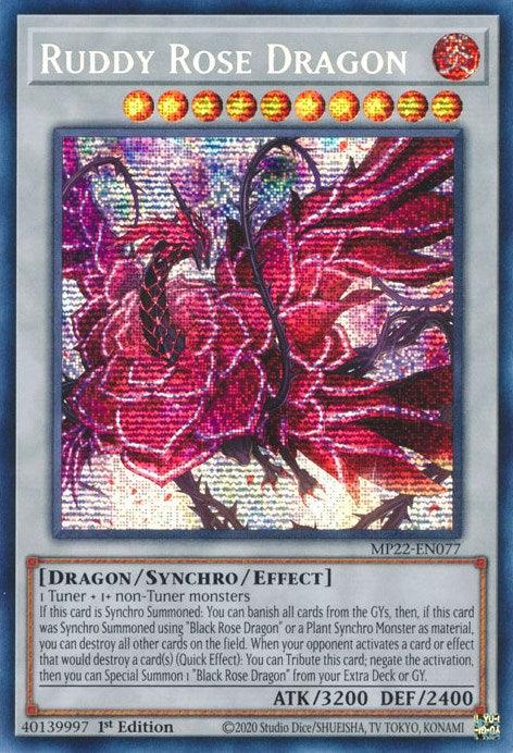 Ruddy Rose Dragon [MP22-EN077] Prismatic Secret Rare - Josh's Cards