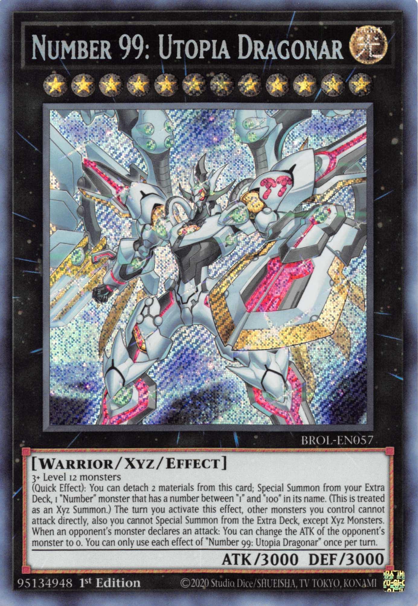 Number 99: Utopia Dragonar [BROL-EN057] Secret Rare - Josh's Cards