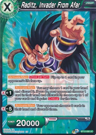 Raditz, Invader From Afar (BT12-058) [Vicious Rejuvenation] Parallel Foil