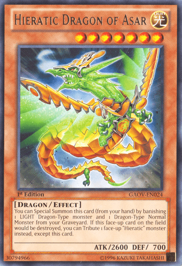 Hieratic Dragon of Asar [GAOV-EN024] Rare - Josh's Cards