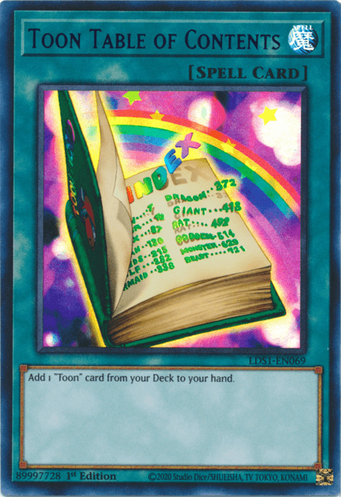 Toon Table of Contents (Purple) [LDS1-EN069] Ultra Rare - Josh's Cards