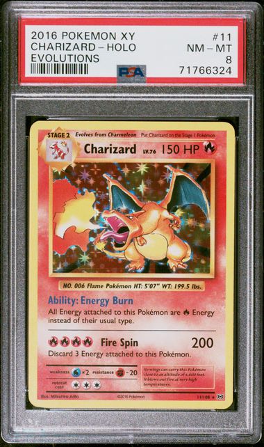 Charizard Holofoil XY Evolutions 11/108 PSA 8