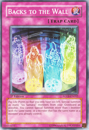 Backs to the Wall [FOTB-EN052] Common - Josh's Cards