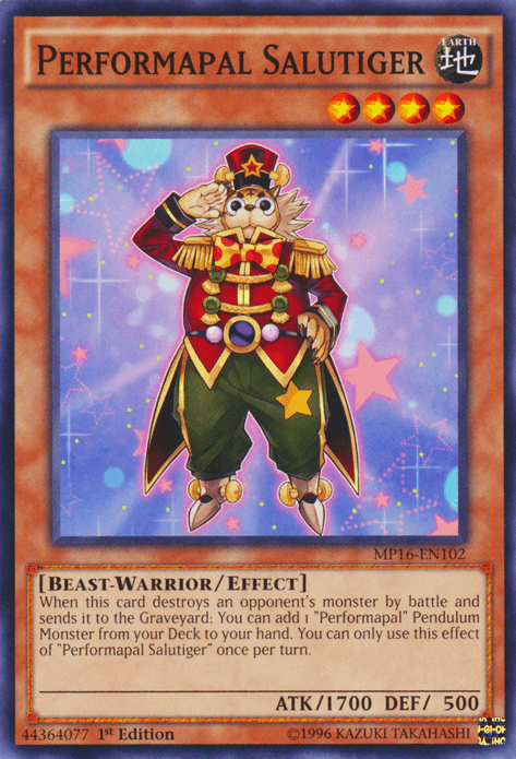 Performapal Salutiger [MP16-EN102] Common - Josh's Cards