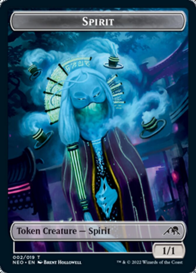 Spirit (002) // Spirit (009) Double-Sided Token [Kamigawa: Neon Dynasty Tokens] Foil