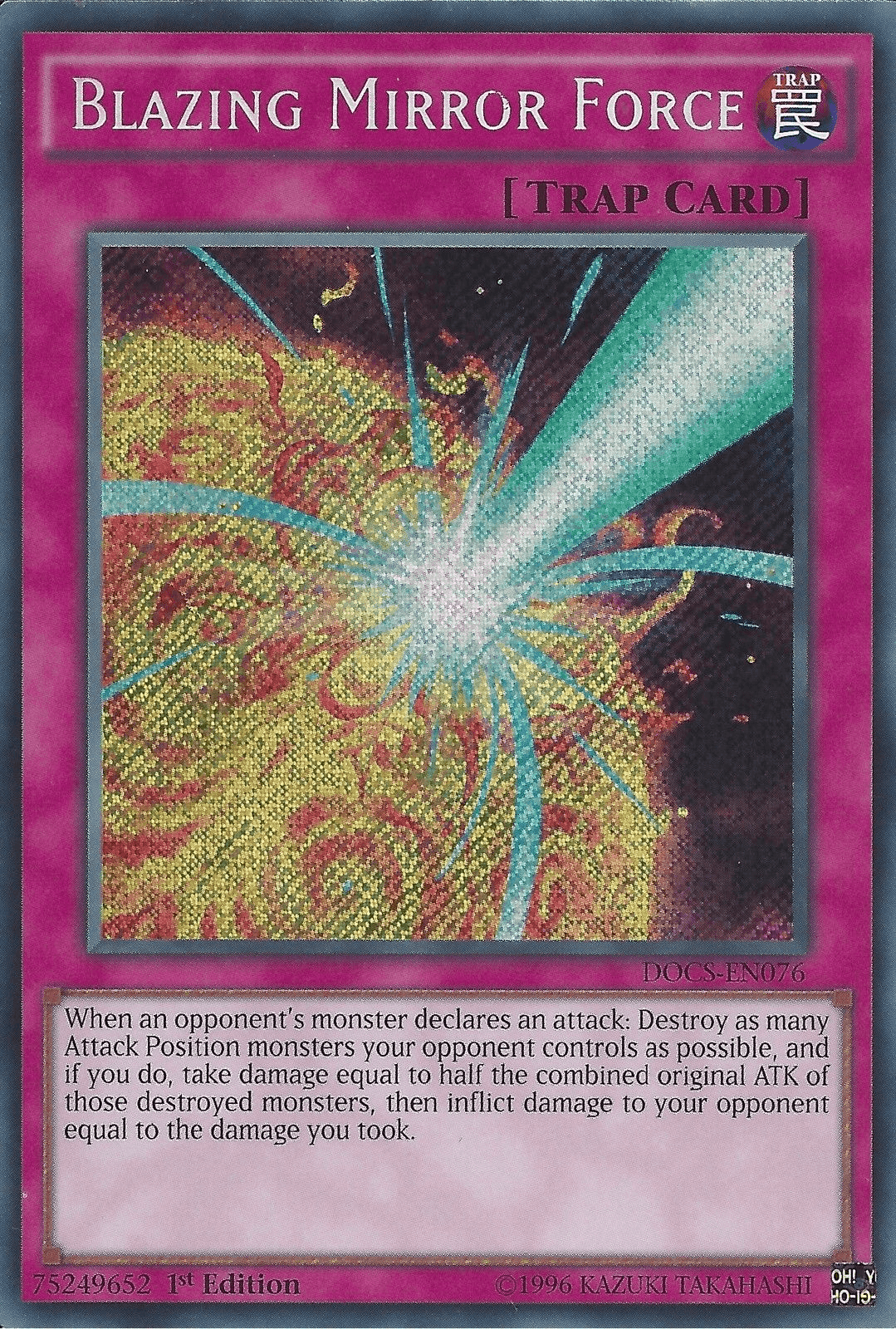 Blazing Mirror Force [DOCS-EN076] Secret Rare - Josh's Cards