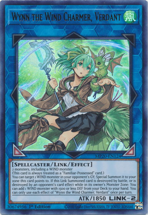 Wynn the Wind Charmer, Verdant [MP20-EN124] Ultra Rare - Josh's Cards