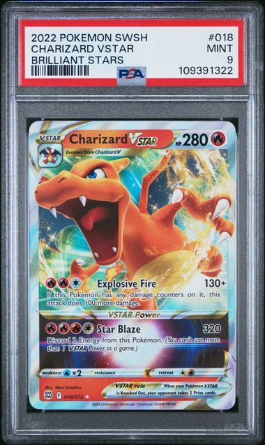 Charizard VSTAR Brilliant Stars 018/172 PSA 9