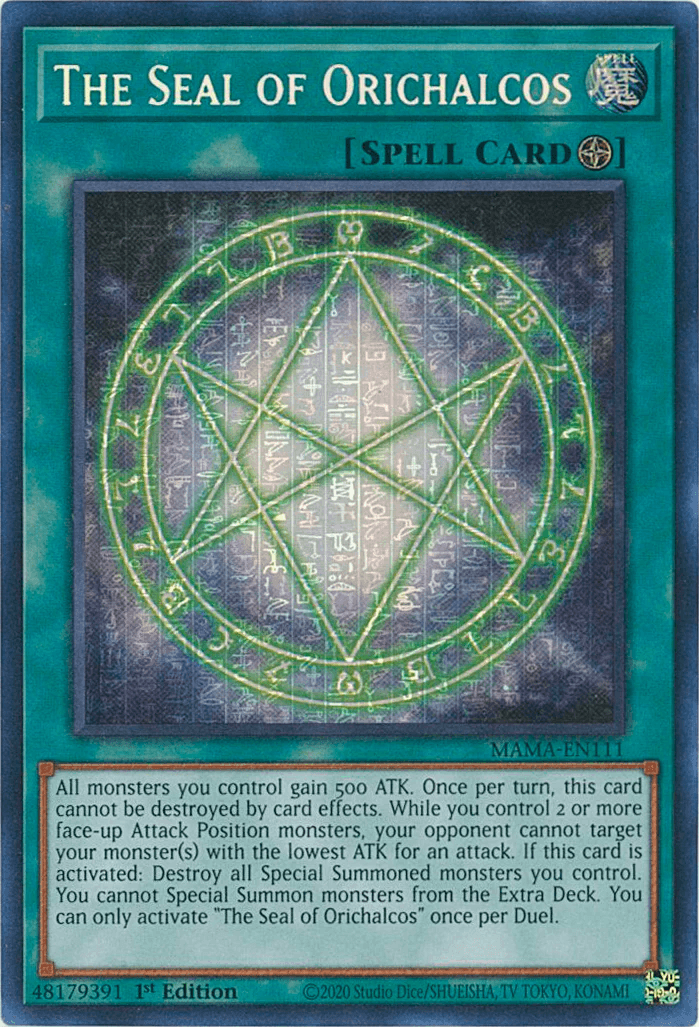 The Seal of Orichalcos [MAMA-EN111] Ultra Pharaoh's Rare - Josh's Cards