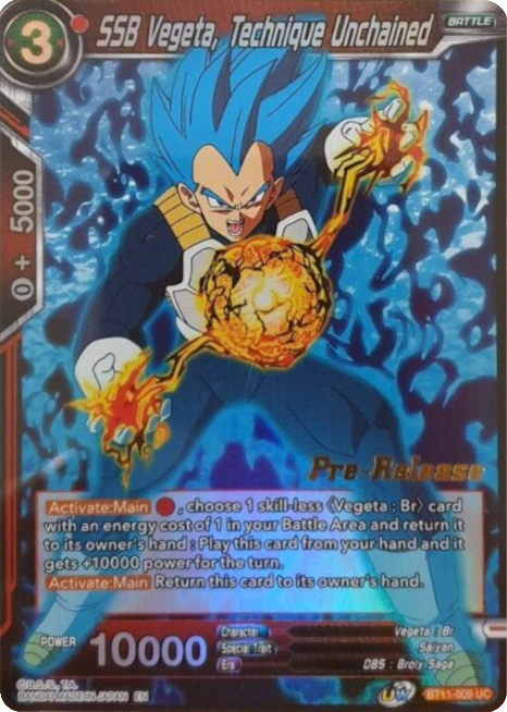 SSB Vegeta, Technique Unchained (BT11-009) [Vermilion Bloodline Prerelease Promos] Parallel Foil