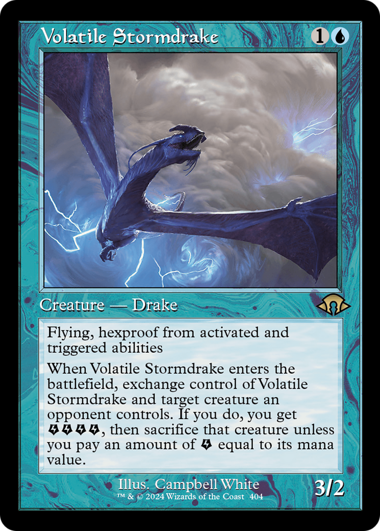 Volatile Stormdrake (Retro Frame) (MH3-404) - Modern Horizons 3 Foil