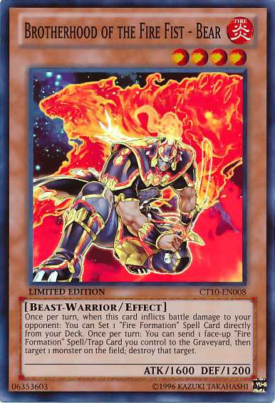Brotherhood of the Fire Fist - Bear [CT10-EN008] Super Rare - Josh's Cards
