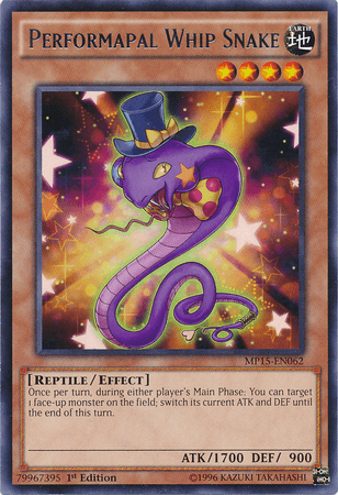 Performapal Whip Snake [MP15-EN062] Rare - Josh's Cards