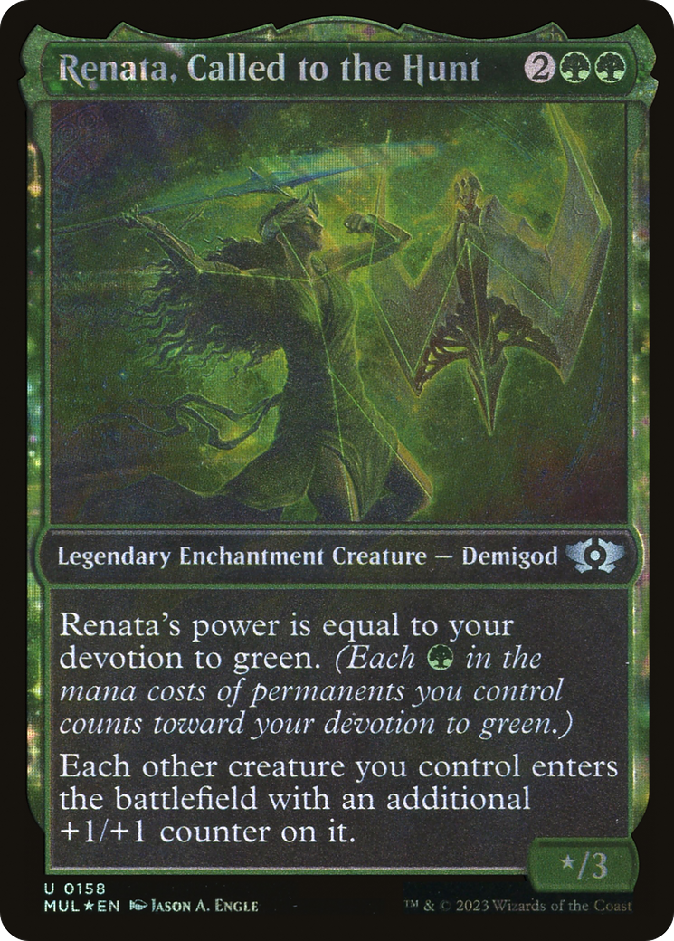 Renata, Called to the Hunt (MUL-158) - Multiverse Legends: (Showcase, enchantment) Foil