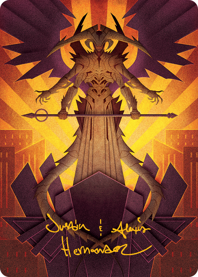 Atraxa, Praetors' Voice Art Card (Gold-Stamped Signature) [March of the Machine Art Series] Foil