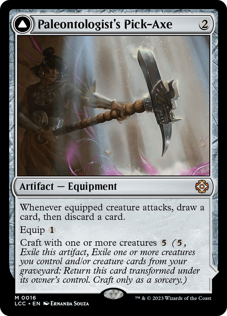 Paleontologist's Pick-Axe // Dinosaur Headdress (LCC-036) - The Lost Caverns of Ixalan Commander: (Extended Art) Foil