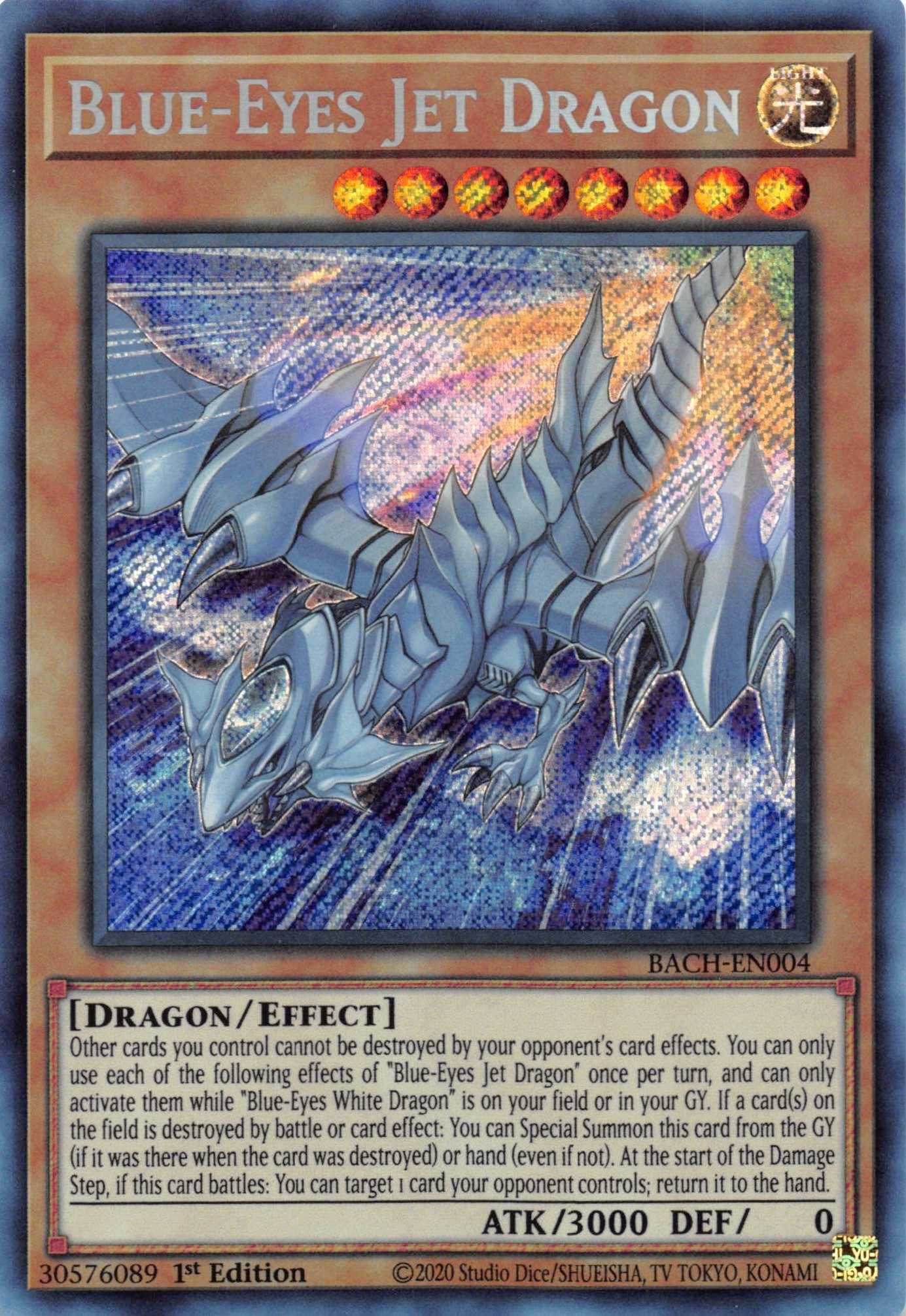 Blue-Eyes Jet Dragon [BACH-EN004] Secret Rare - Josh's Cards