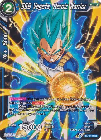 SSB Vegeta, Heroic Warrior (Starter Deck - Spirit of Potara) (SD12-04) [Rise of the Unison Warrior] Parallel Foil