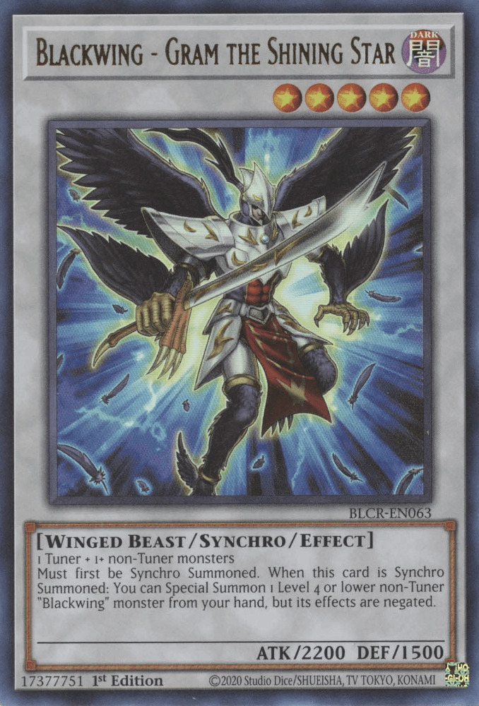 Blackwing - Gram the Shining Star [BLCR-EN063] Ultra Rare - Josh's Cards