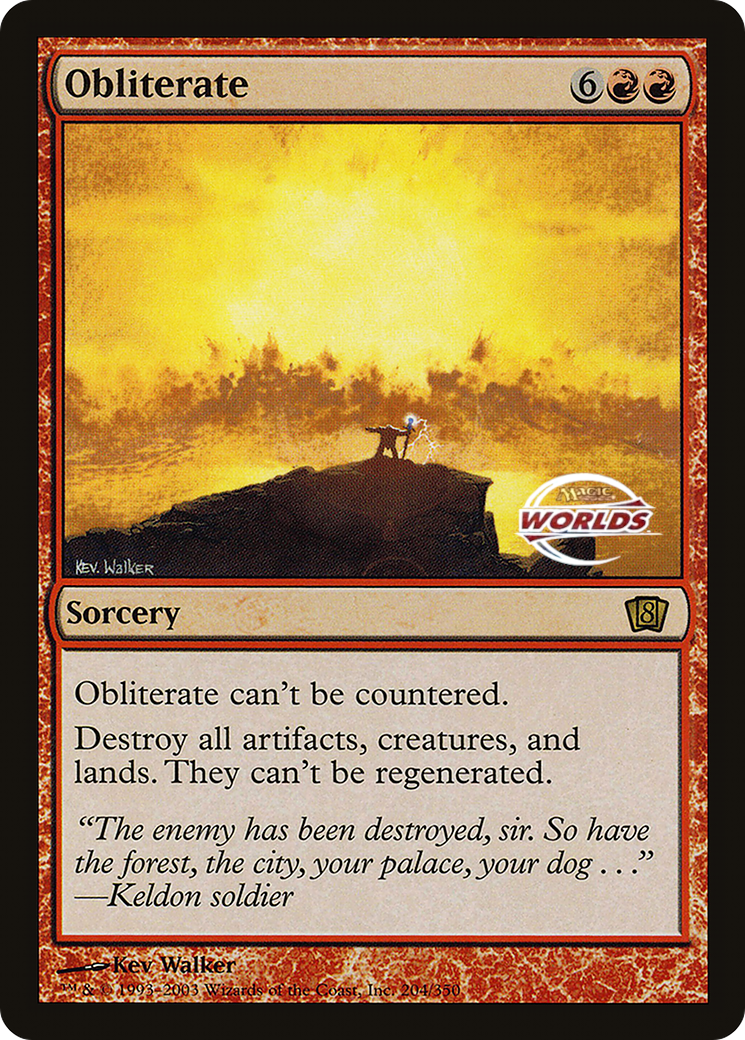 Obliterate (World Championship 2003) [Oversize Cards] Foil