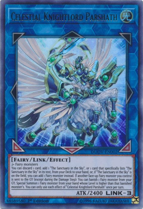 Celestial Knightlord Parshath [DUOV-EN002] Ultra Rare - Josh's Cards