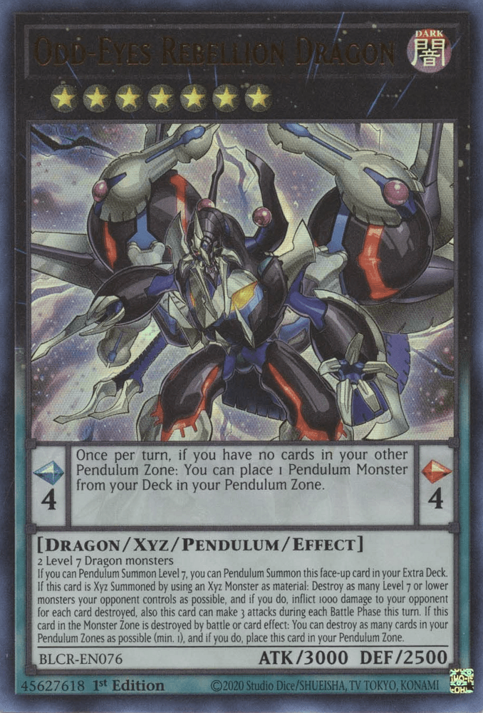 Odd-Eyes Rebellion Dragon [BLCR-EN076] Ultra Rare - Josh's Cards