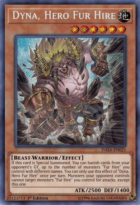 Dyna, Hero Fur Hire [DASA-EN021] Secret Rare - Josh's Cards